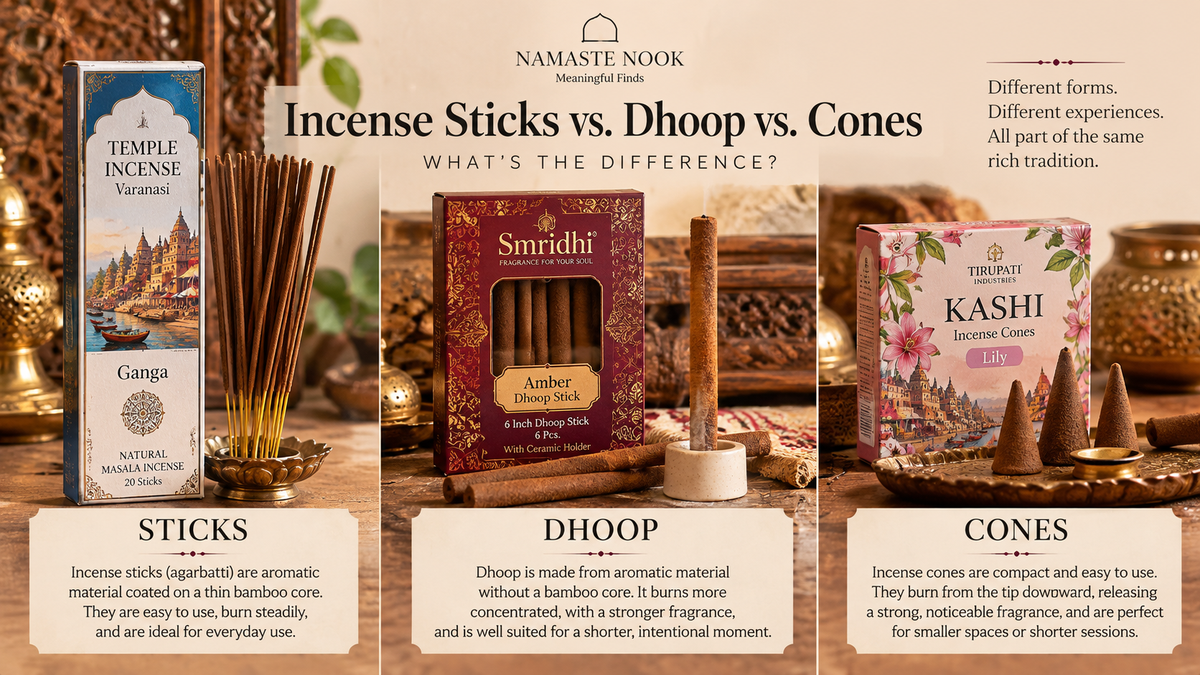 Incense Sticks vs. Dhoop vs. Cones: What’s the Difference?