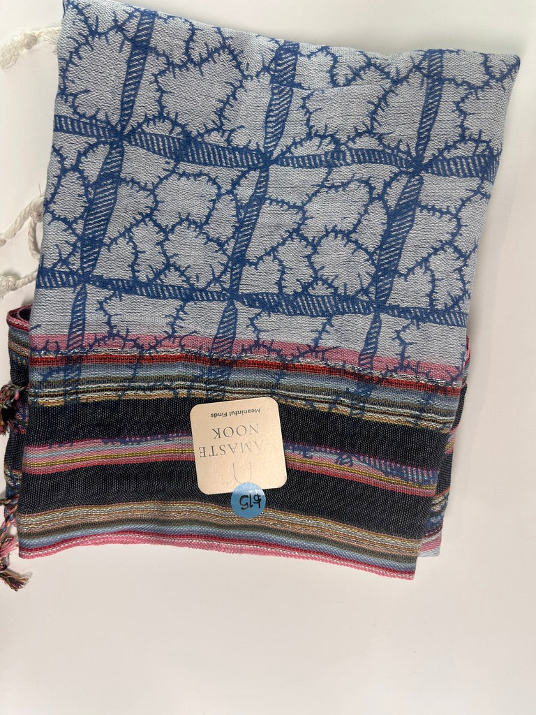 Handwoven Cotton Tassel Scarf / Wrap