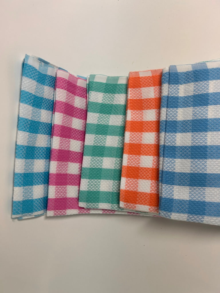 Woven Check Tea Towel – Orange & White