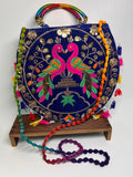 Embroidered Peacock Bag – Blue