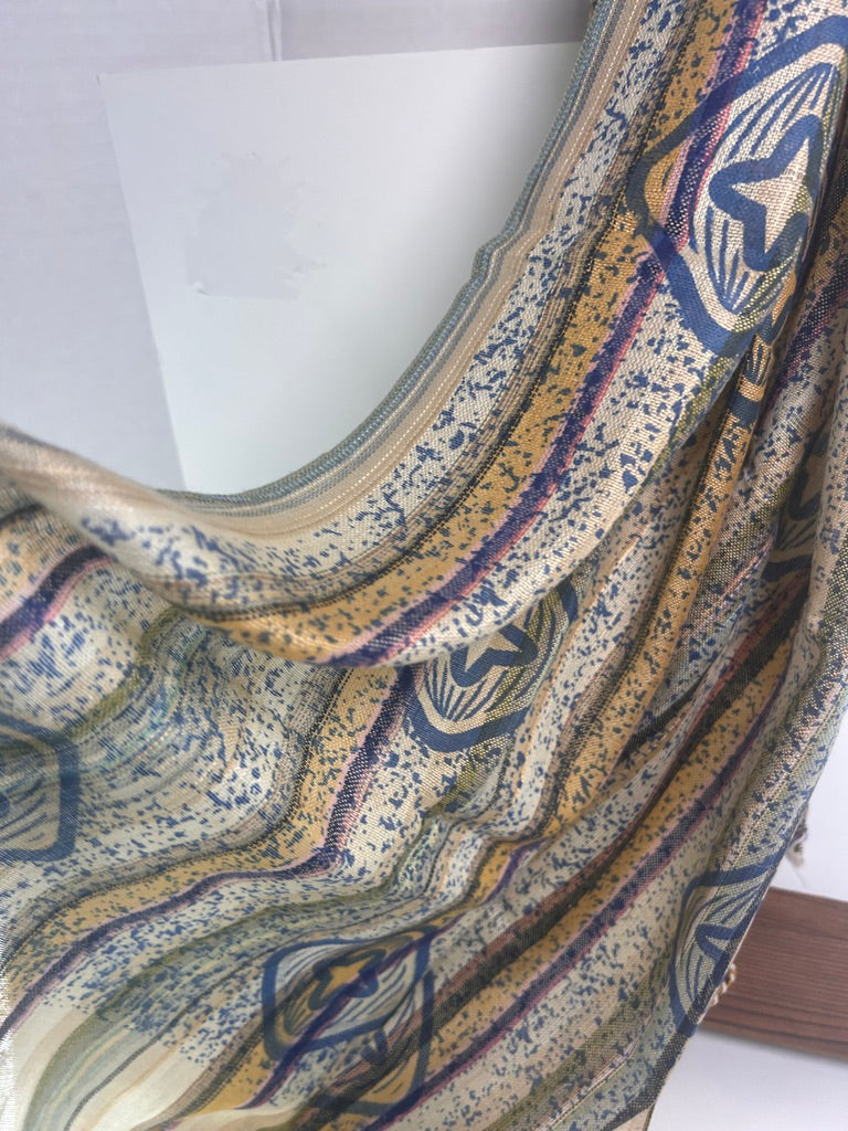 Handwoven Cotton Tassel Scarf / Wrap