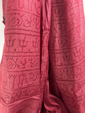 Hand-Stamped Light Mesh Cotton Summer Scarf – Brick Red
