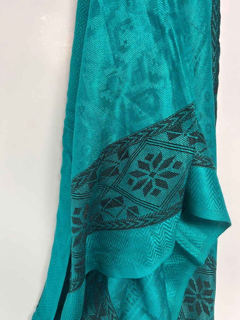 Varanasi Silk Scarf, Teal