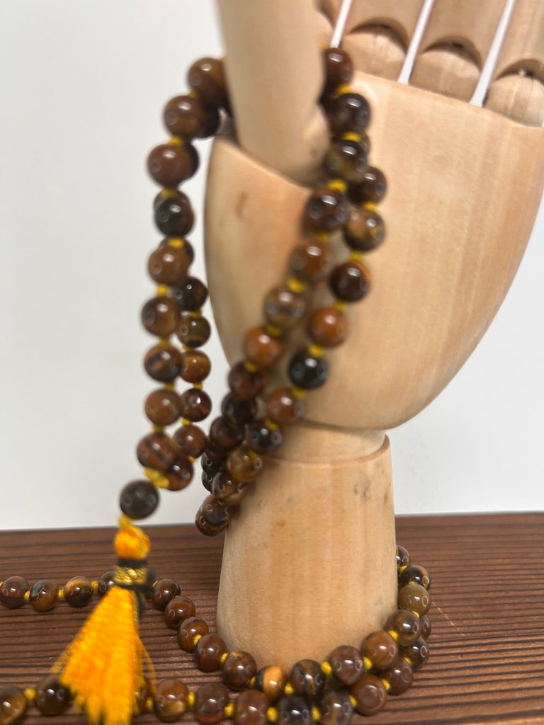 Tiger Eye Mala — Handcrafted Meditation Necklace