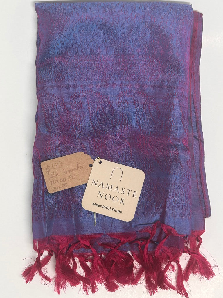 Reversible Woven Silk Scarf