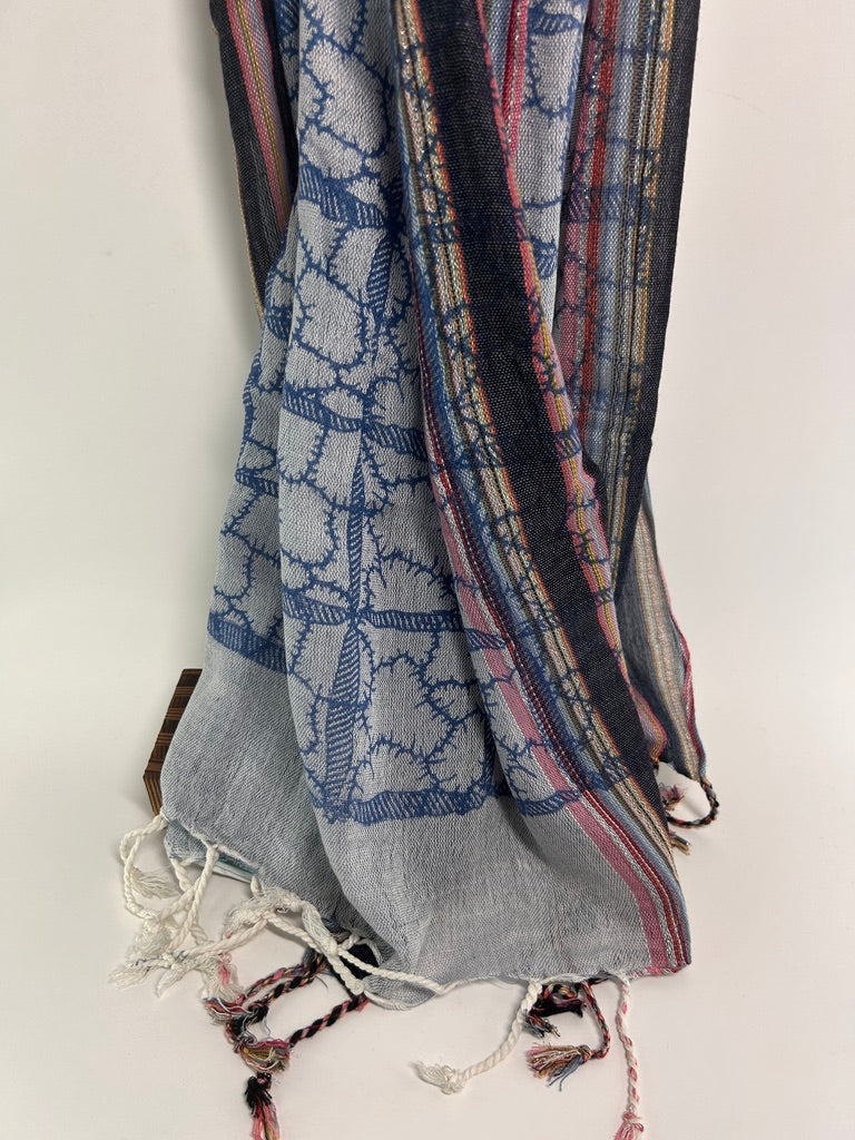 Handwoven Cotton Tassel Scarf / Wrap