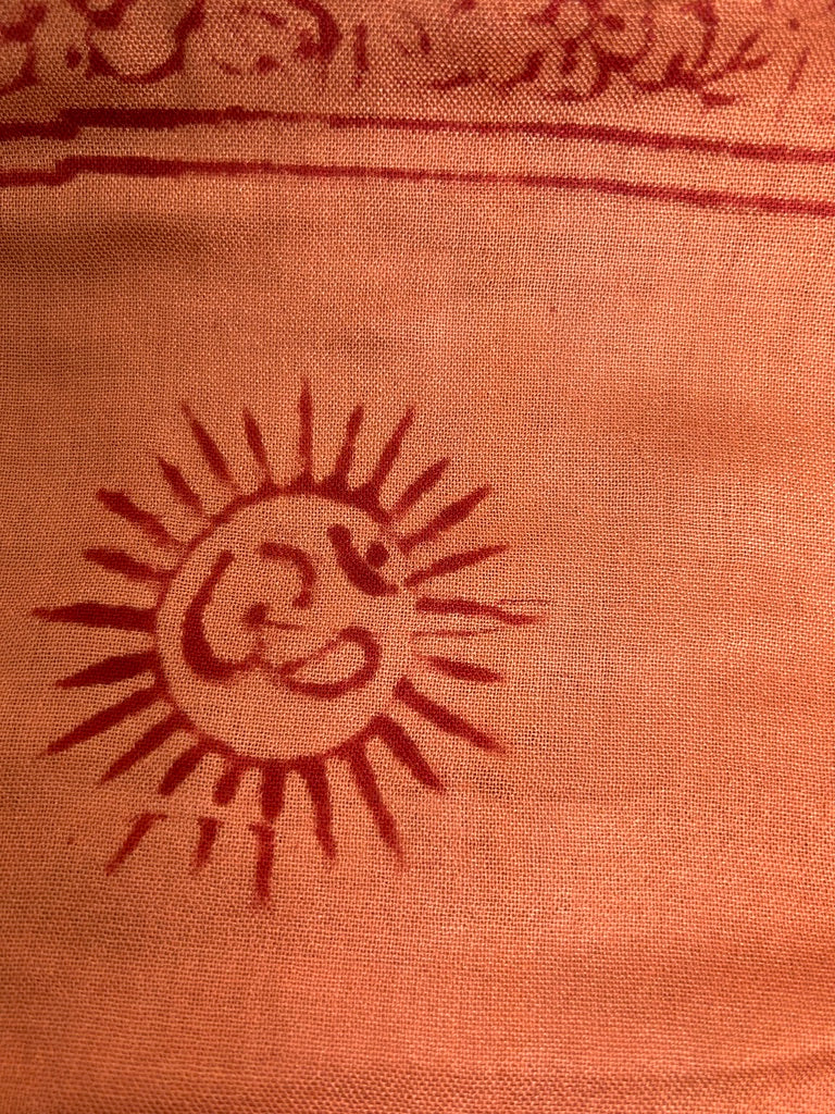 Brushed Cotton Printed Scarf – Caramel