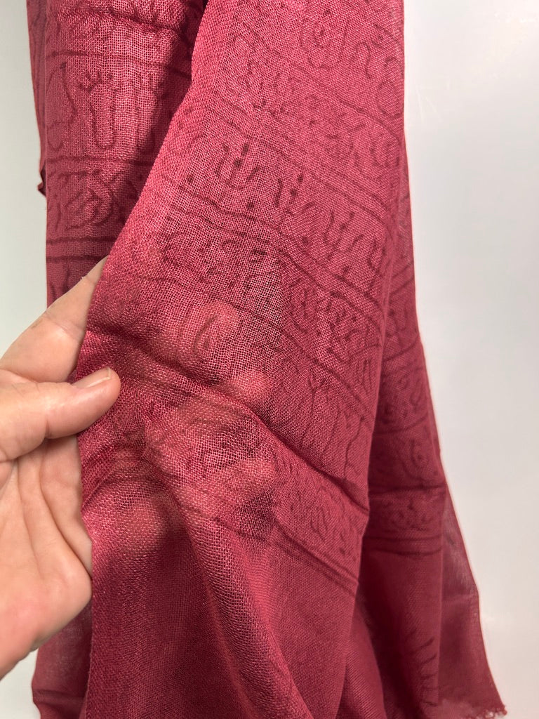 Hand-Stamped Light Mesh Cotton Summer Scarf