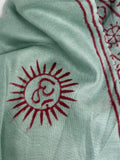 Brushed Cotton Printed Scarf – Aqua