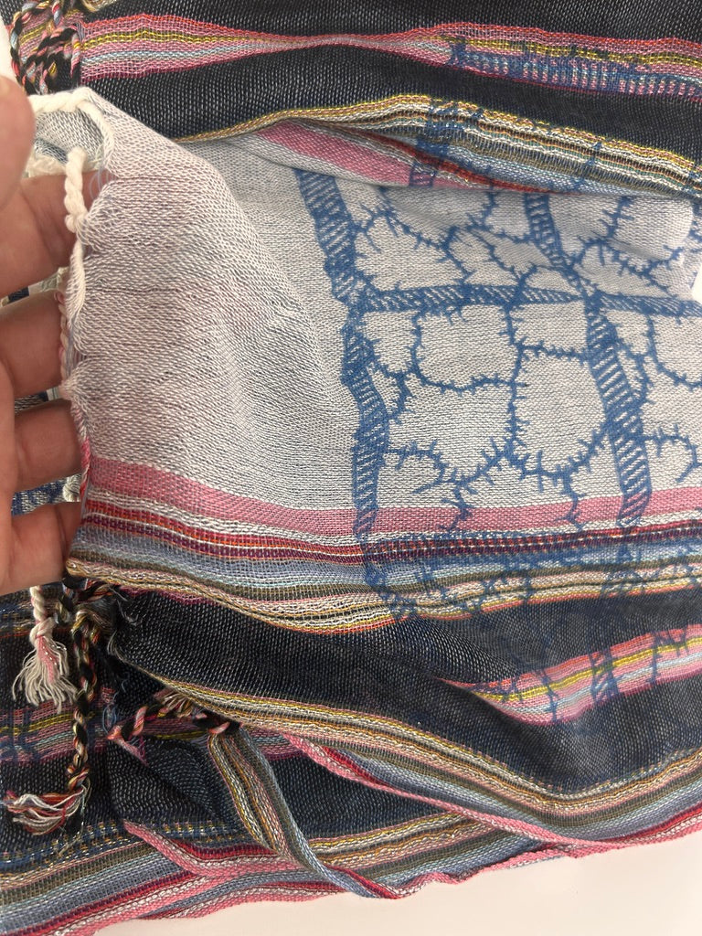Handwoven Cotton Tassel Scarf / Wrap