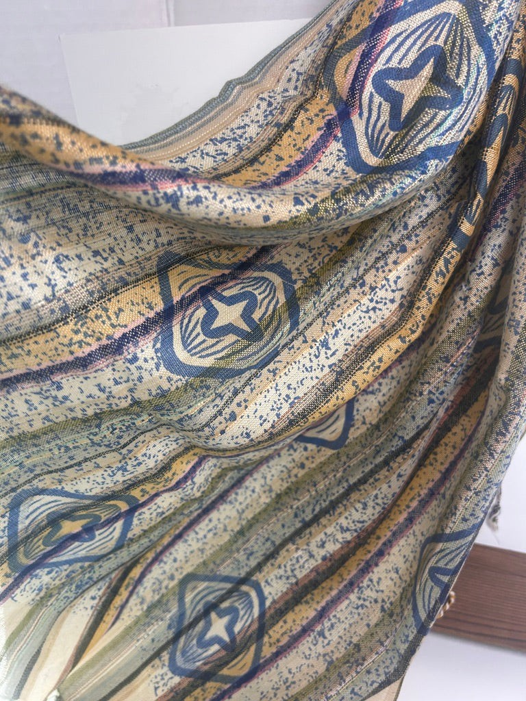 Handwoven Cotton Tassel Scarf / Wrap