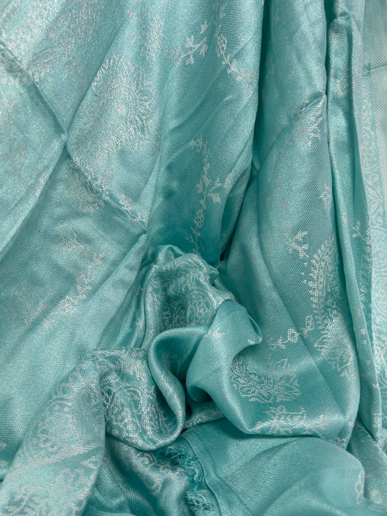 Varanasi Woven Cotton Scarf – Sky Blue