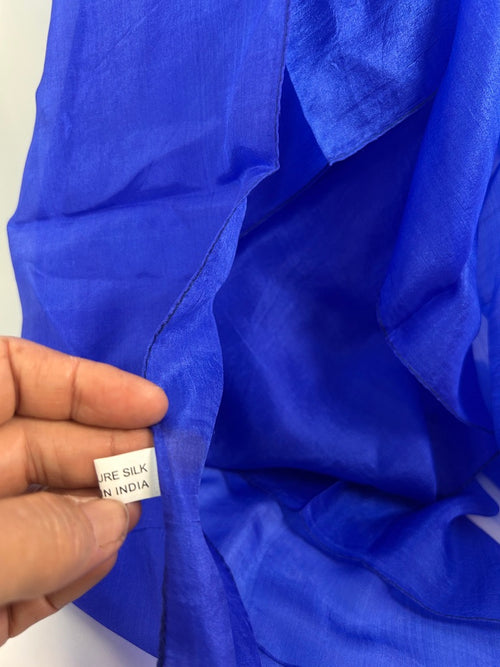 Varanasi Pure Silk Scarf / Dupatta – Electric Blue
