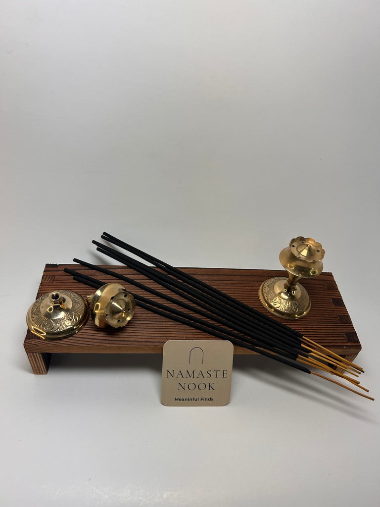 Small Brass Incense Holder — Vented Cap — view 1