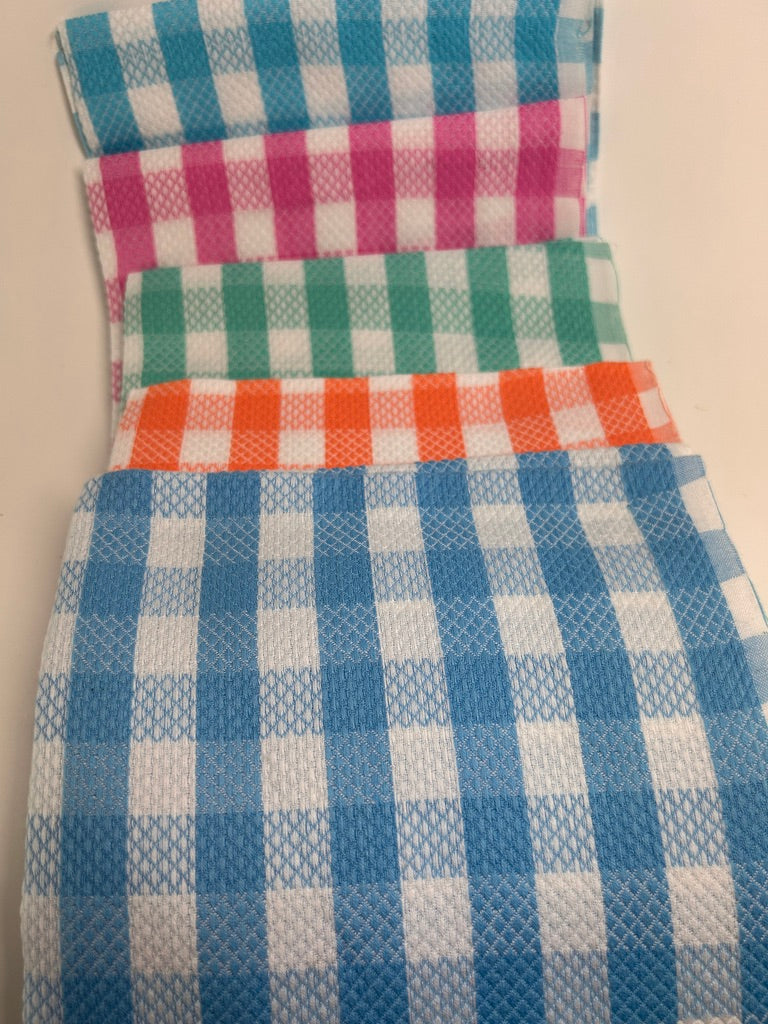 Woven Check Tea Towel – Light Blue & White