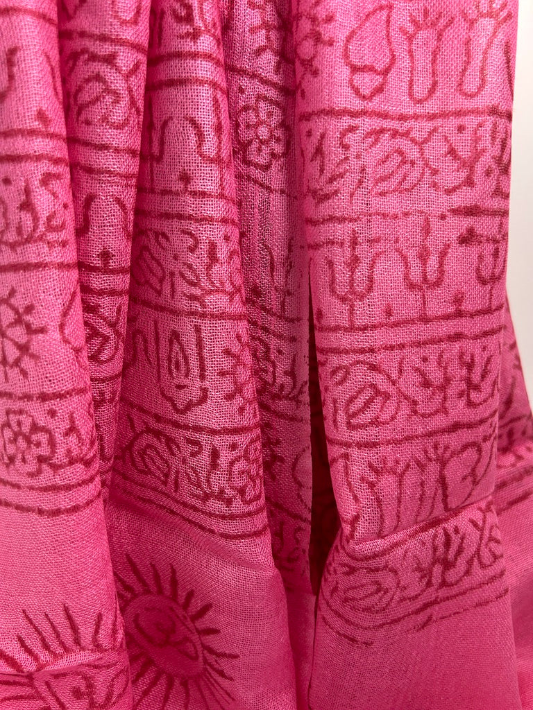 Brushed Cotton Printed Scarf – Pink
