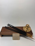 Brass Pedestal Incense Holder — Scalloped Ash Catcher — view 1