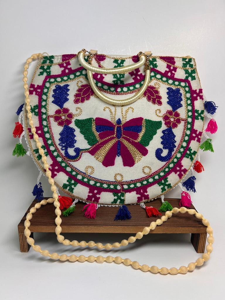 Embroidered Butterfly Bag