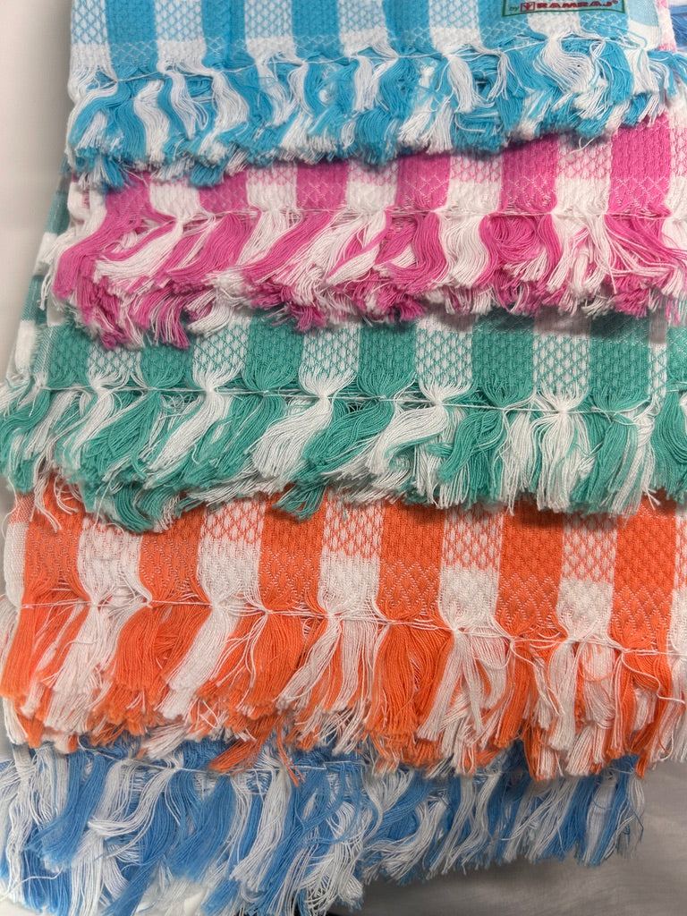 Woven Check Tea Towel – Pink & White