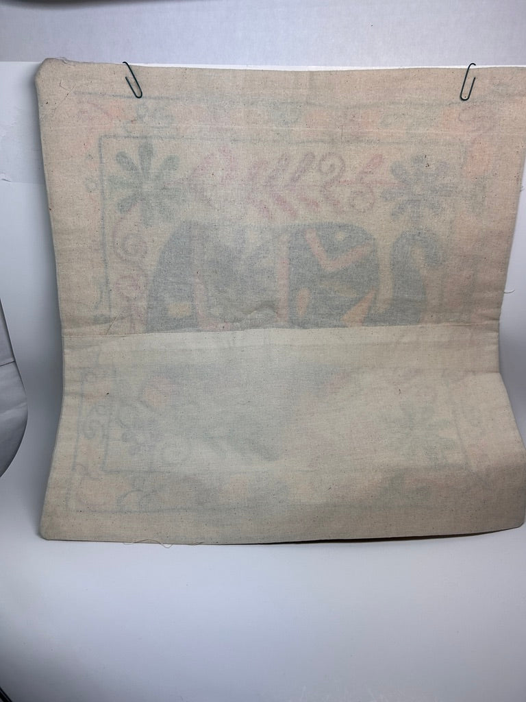 Embroidered Elephant Pillow Cover
