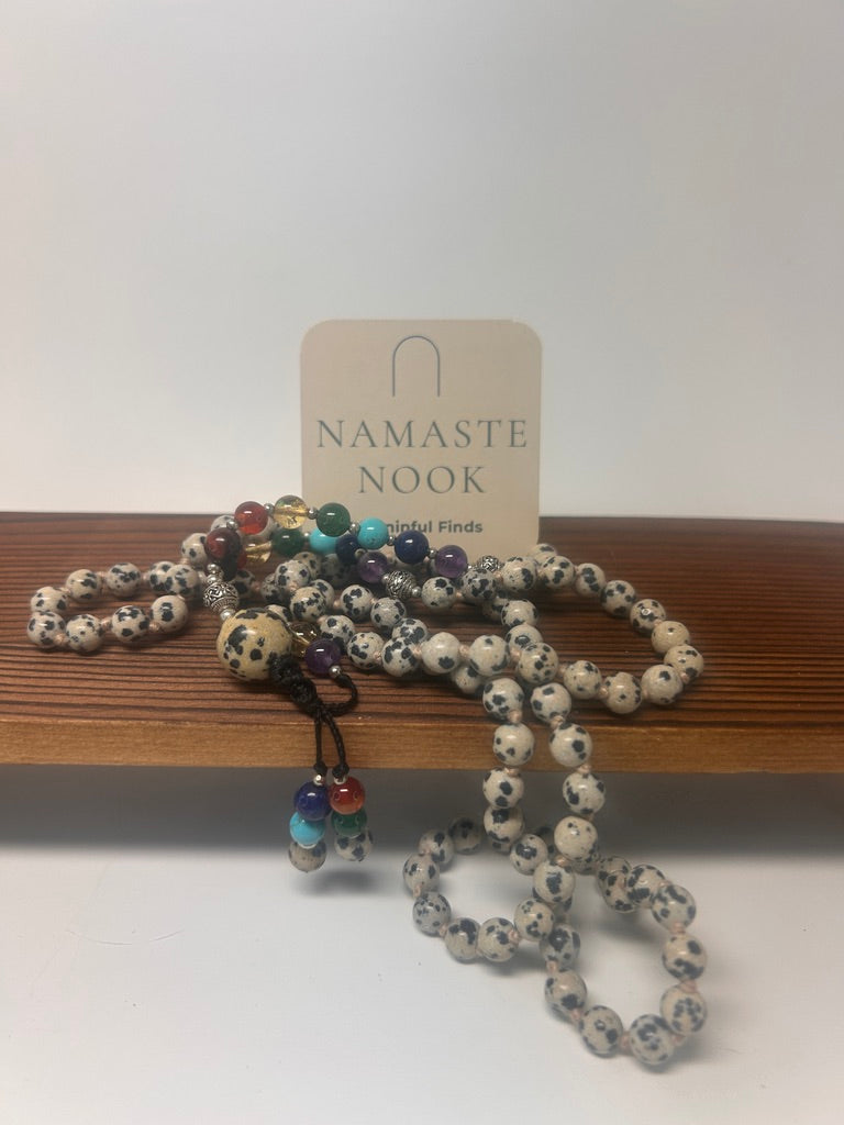 Natural Seven Chakra Energy Mala — Certified Gemstone Meditation Necklace