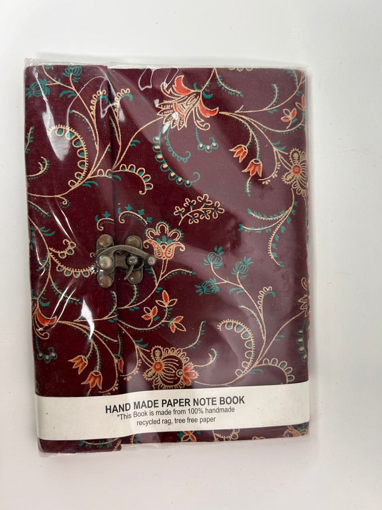 Handmade Rag Paper Journal – Burgundy