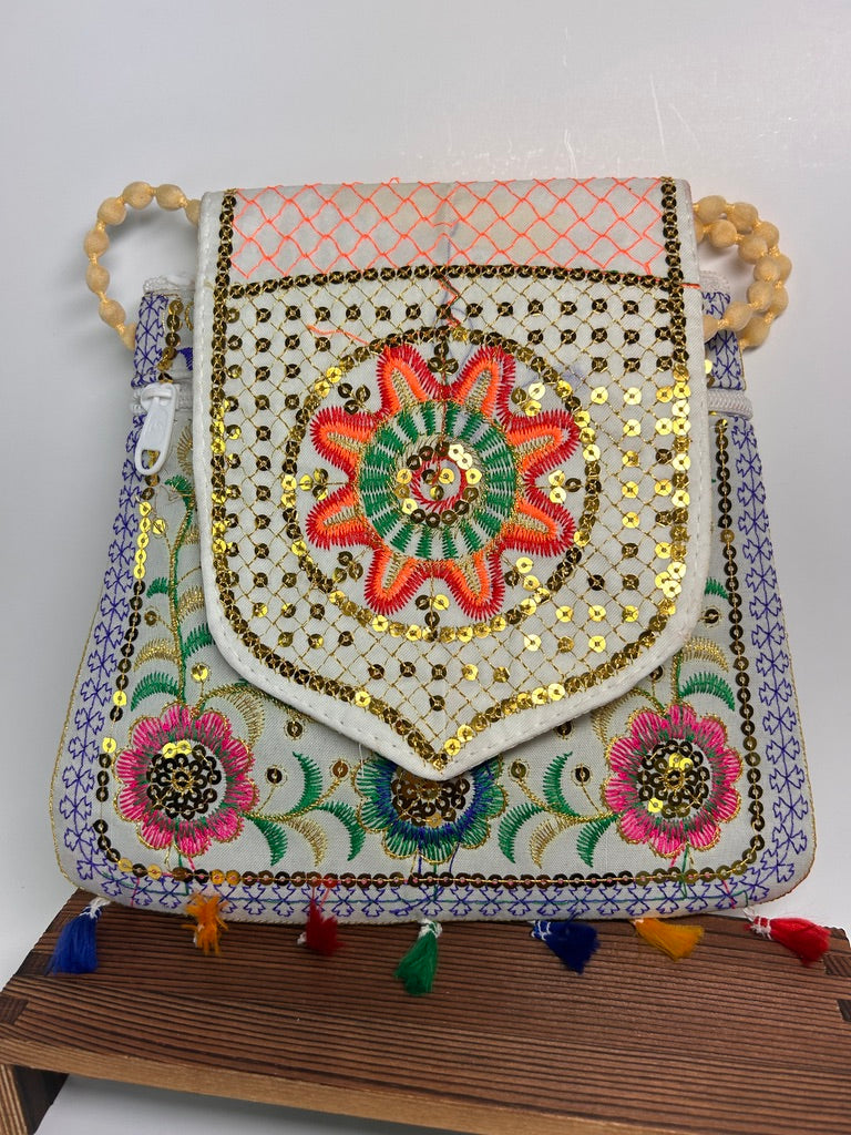 Embroidered Sunflower Bag, Butter