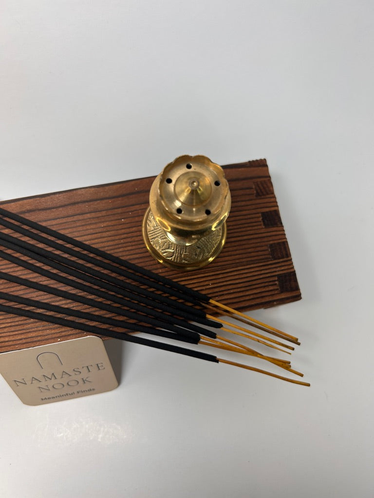Small Brass Incense Holder — Vented Cap — view 5