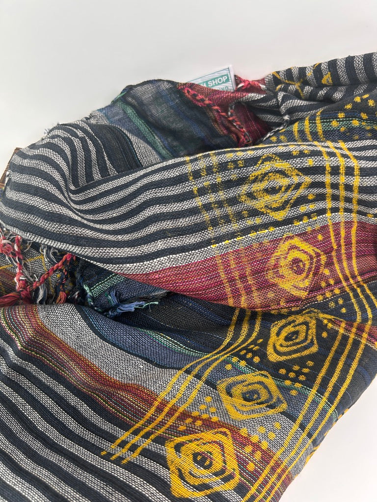 Handwoven Cotton Tassel Scarf / Wrap