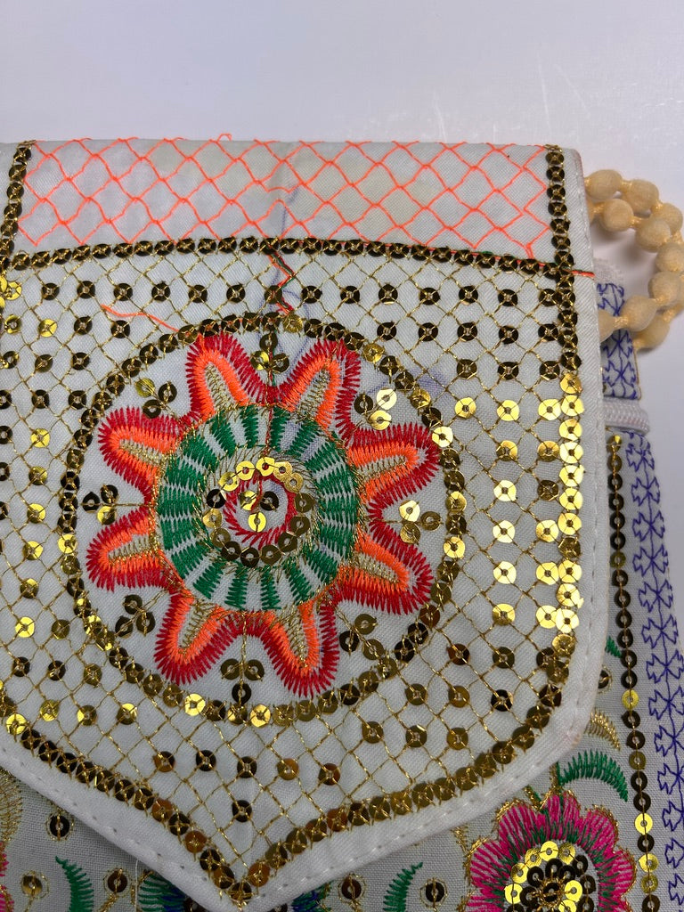 Embroidered Sunflower Bag, Butter