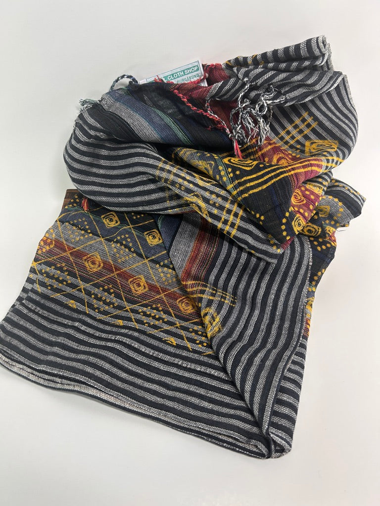 Handwoven Cotton Tassel Scarf / Wrap