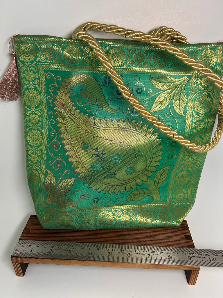 Tote Bag – Lime Green & Gold