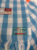 Woven Check Tea Towel – Turquoise & White