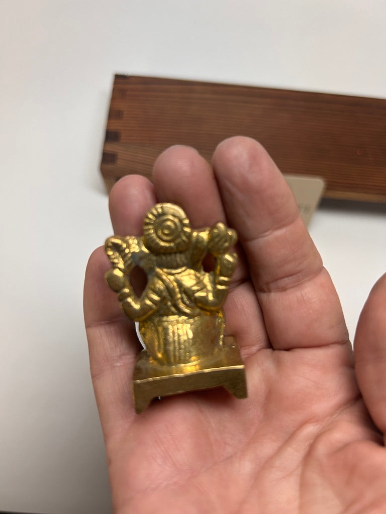 Small Brass Ganesh Altar Figure — view 4