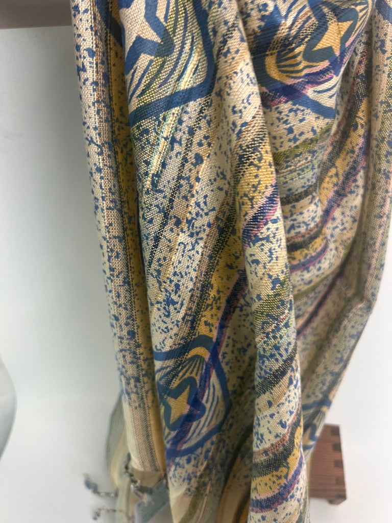 Handwoven Cotton Tassel Scarf / Wrap