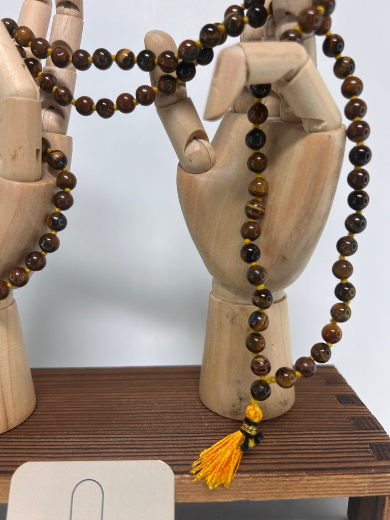 Tiger Eye Mala — Handcrafted Meditation Necklace
