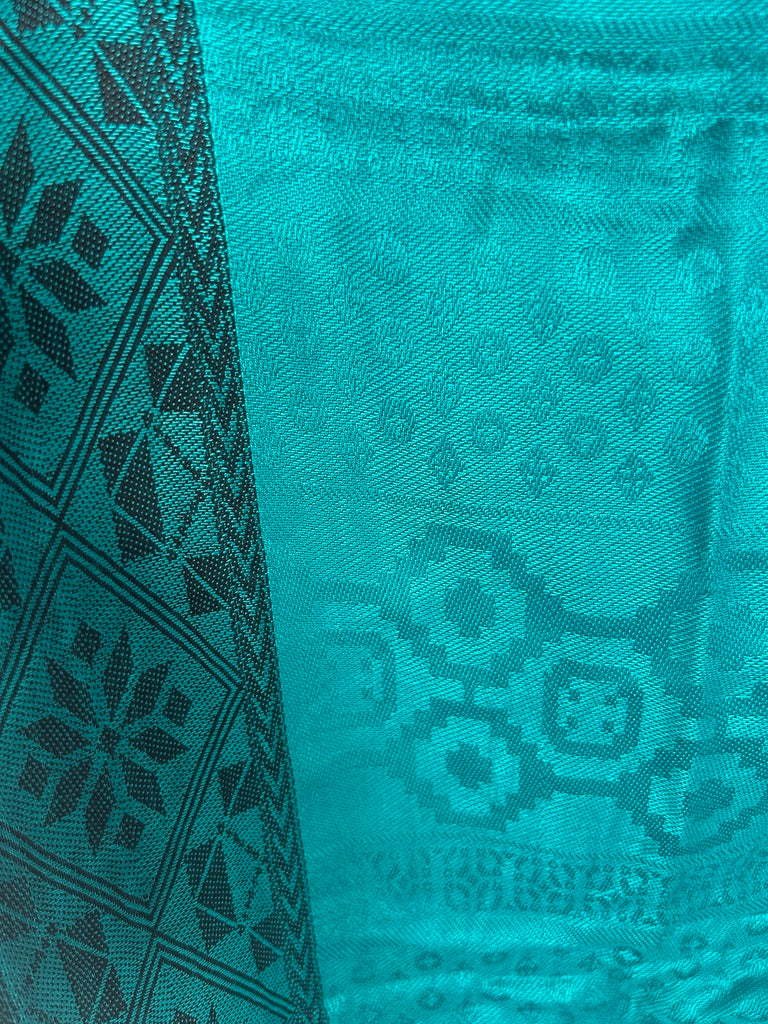 Varanasi Silk Scarf, Teal