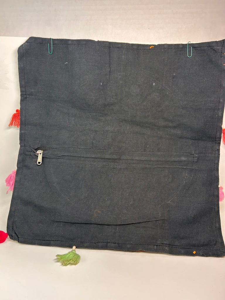 Embroidered Elephant Pillow Cover