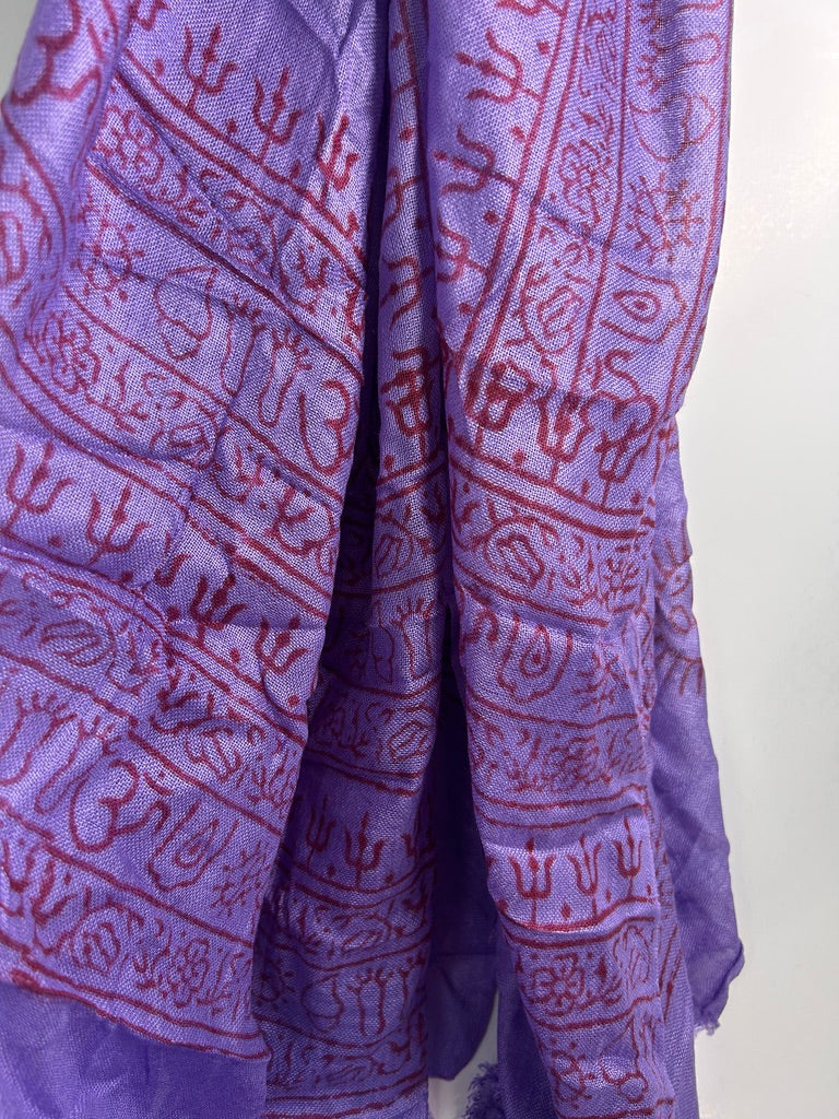Brushed Cotton Printed Scarf – Mauve