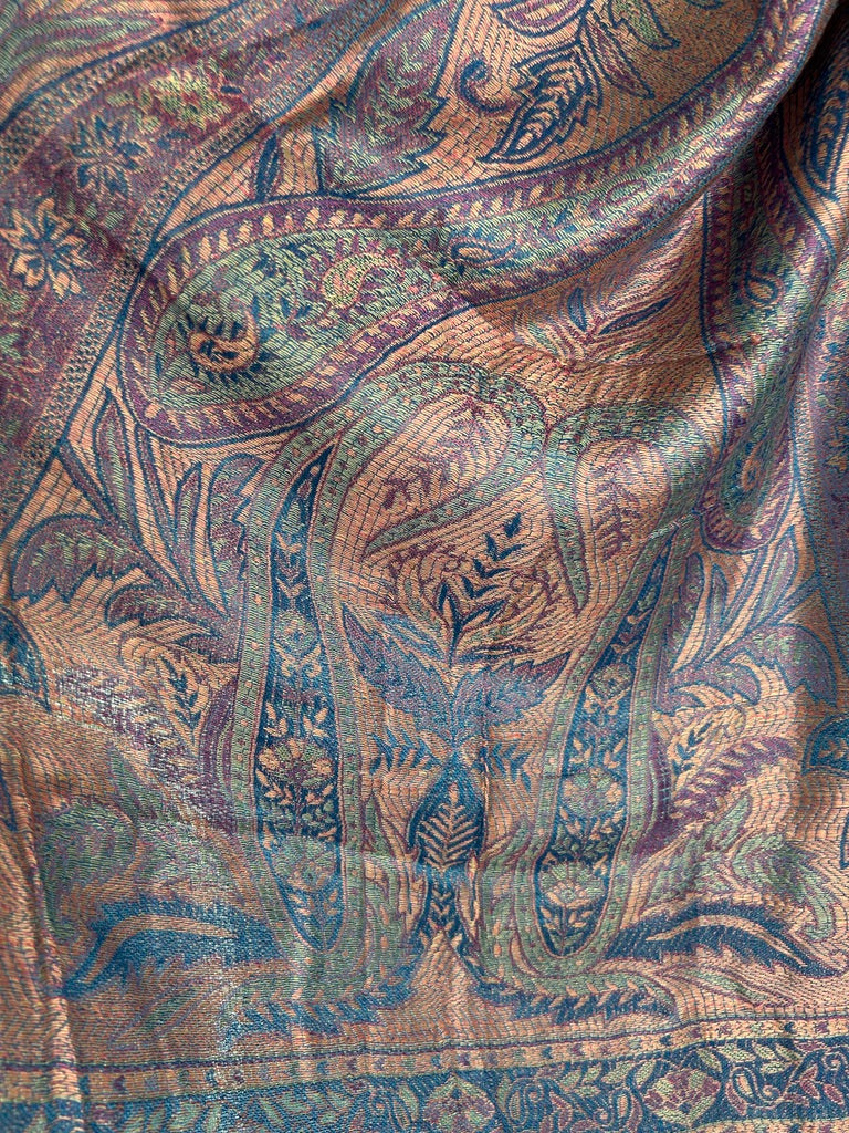 Fine-Weave Reversible Cotton-Silk Paisley Wrap