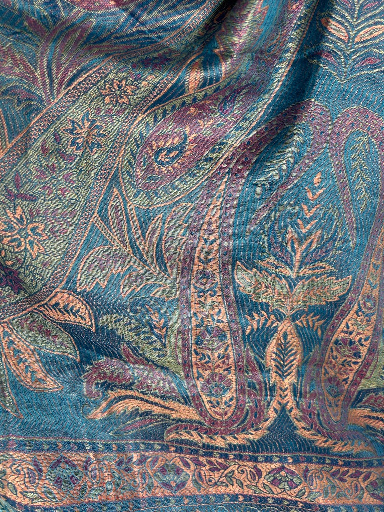 Fine-Weave Reversible Cotton-Silk Paisley Wrap
