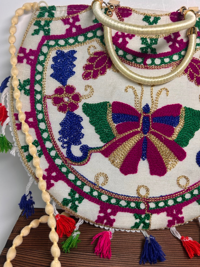 Embroidered Butterfly Bag