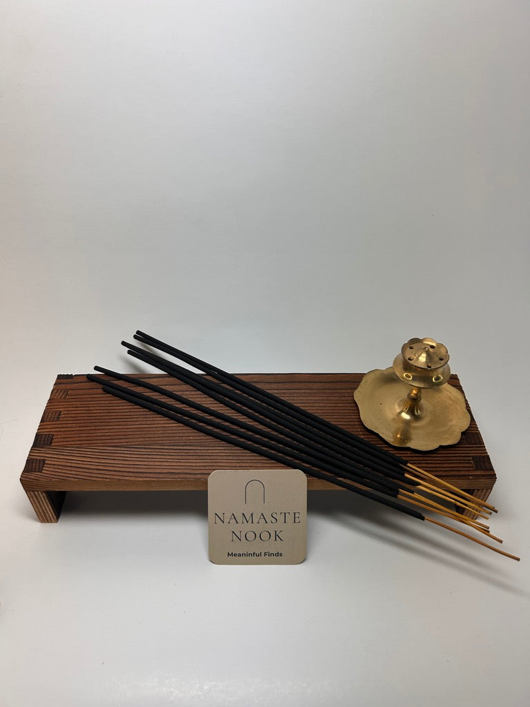 Brass Pedestal Incense Holder — Scalloped Ash Catcher — view 4
