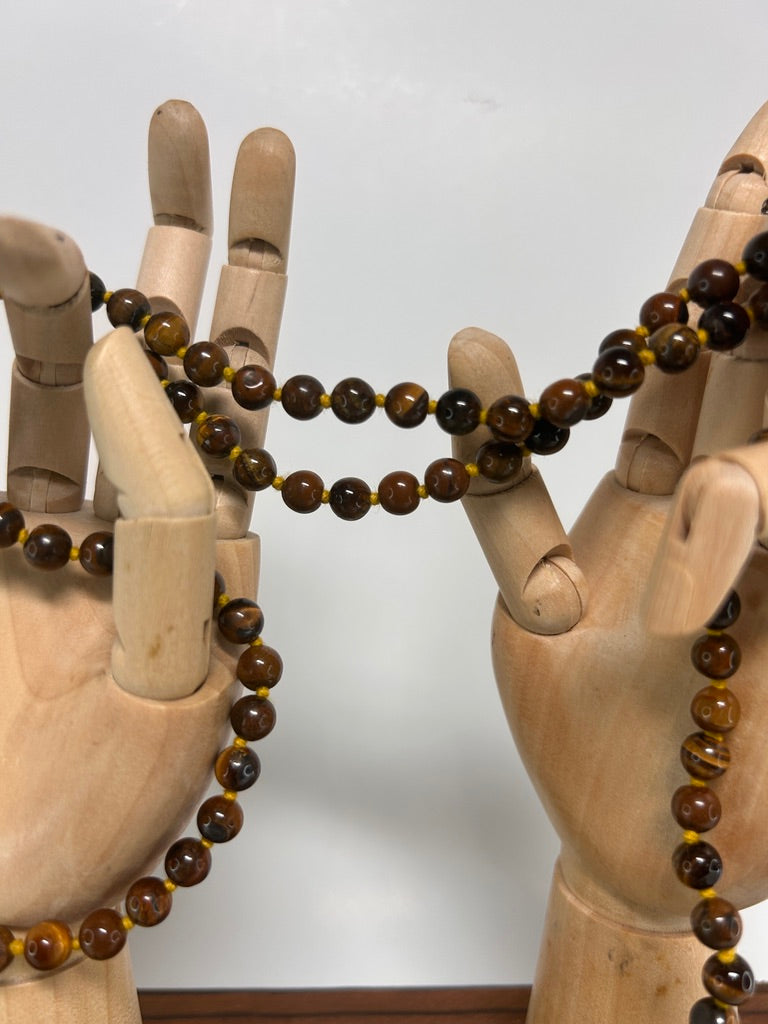 Tiger Eye Mala — Handcrafted Meditation Necklace