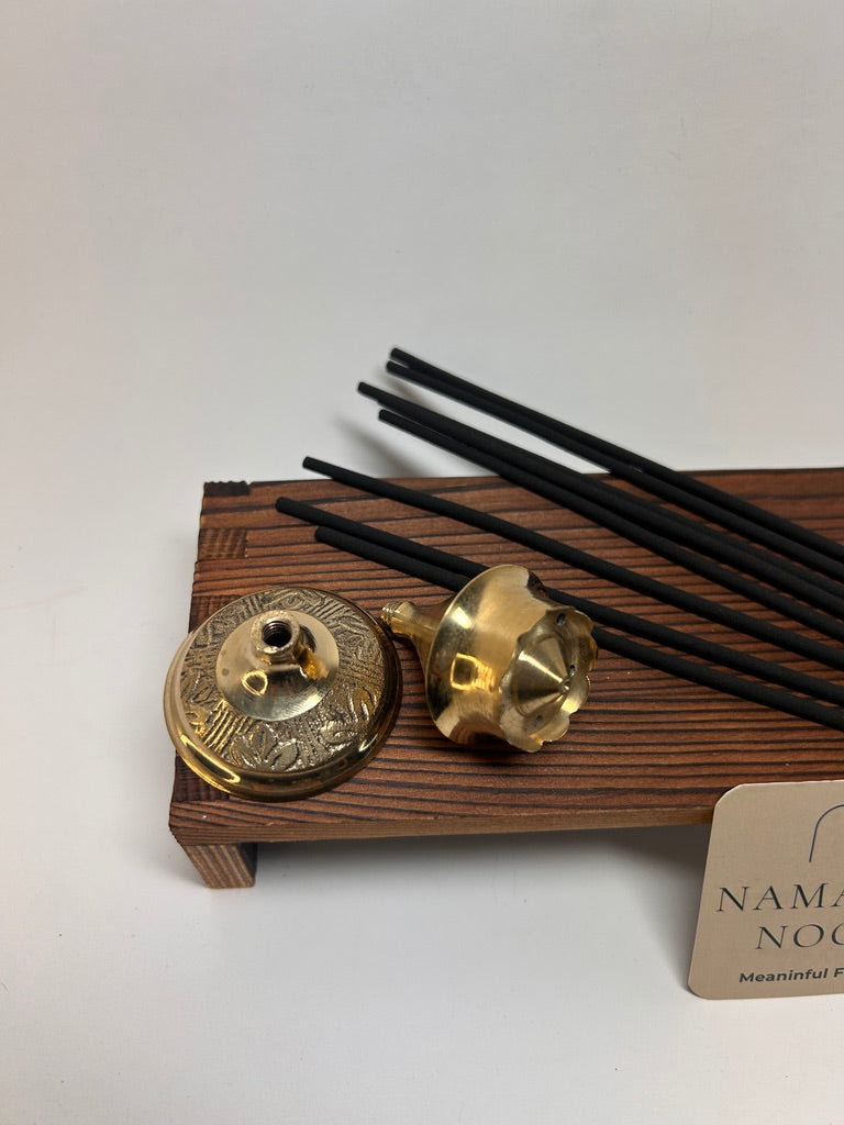 Small Brass Incense Holder — Vented Cap — view 4