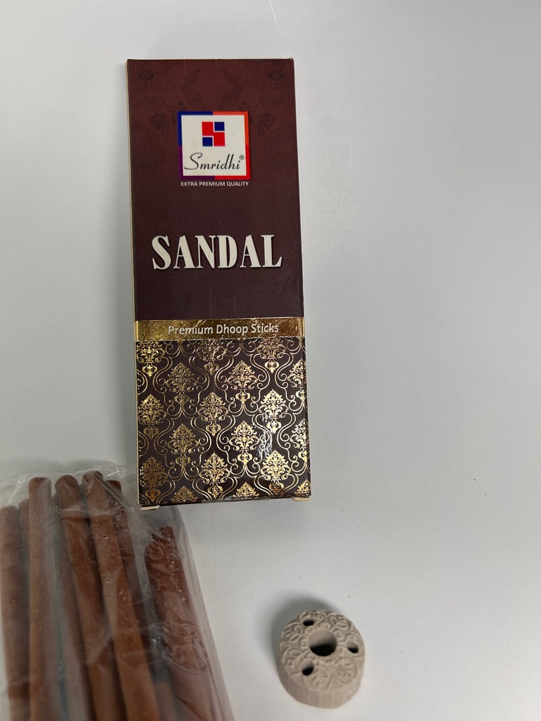 Premium Dhoop with Ceramic Holder – Sandal