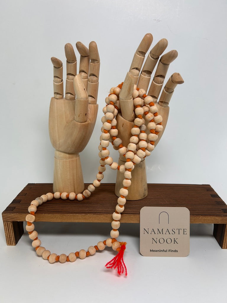 Tulsi Mala — Traditional Holy Basil Wood Prayer Beads