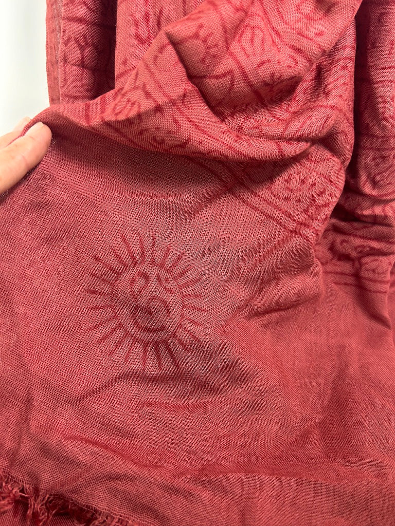 Brushed Cotton Printed Scarf – Toasted