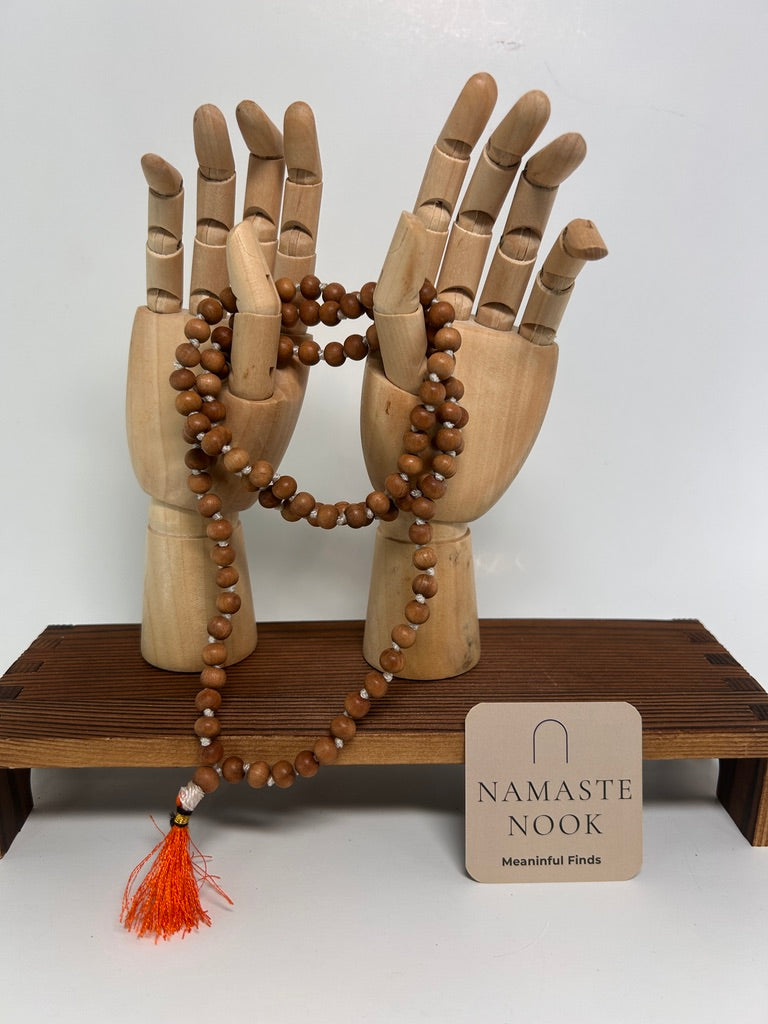 Sandalwood Mala — Handcrafted Meditation Necklace