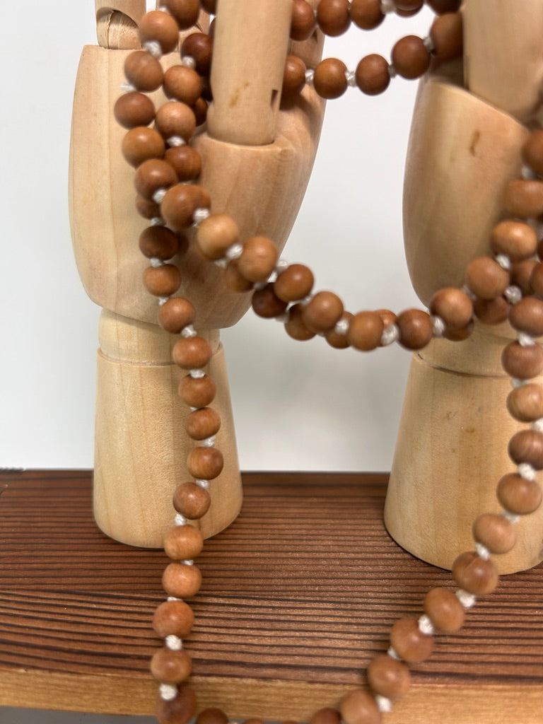 Sandalwood Mala — Handcrafted Meditation Necklace – Natural